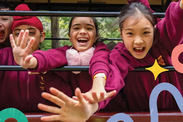 Variety feature image, happy children in open train